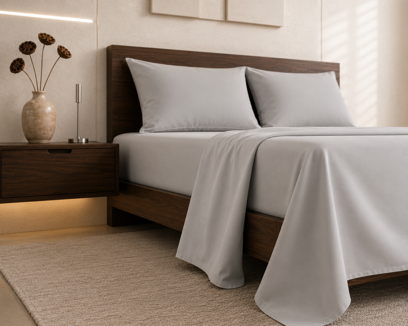 Ash Grey | Solid Dyed Bedsheet