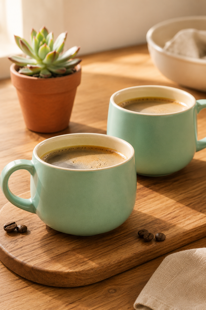 Pastel Green Ceramic Tea/ Coffee Cup 300ml