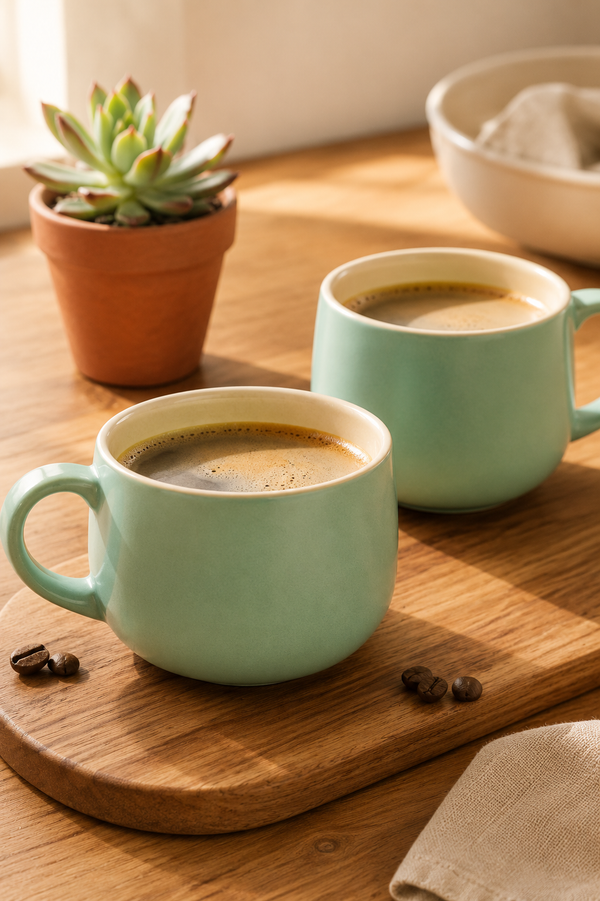 Pastel Green Ceramic Tea/ Coffee Cup 300ml