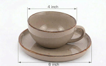 Minimalist Grey Ceramic Stoneware for Tea & Coffee (set of two)