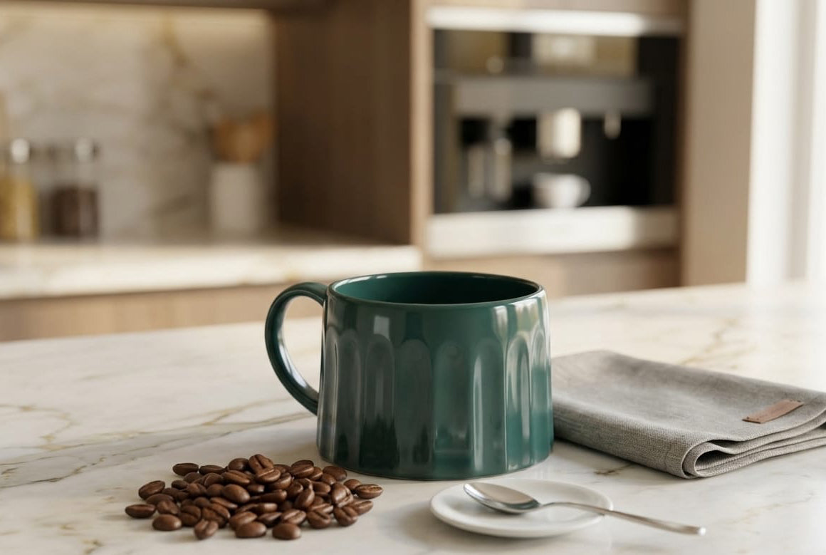 Minimalist Teal Green Cup for Coffee & Tea 240 ml