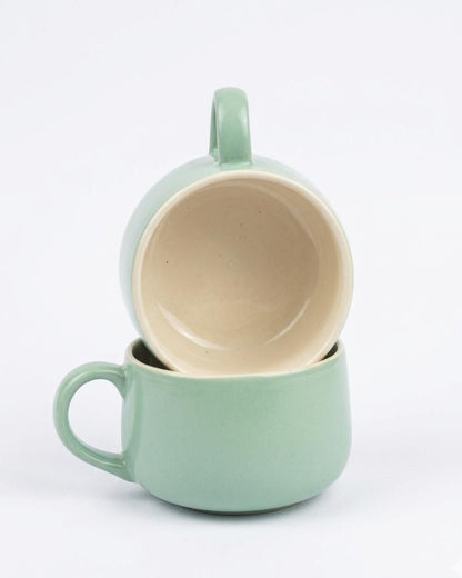 Pastel Green Ceramic Tea/ Coffee Cup 300ml