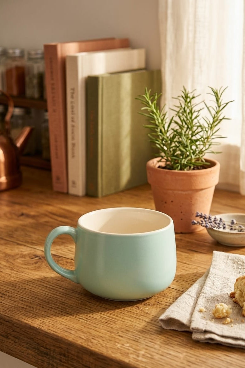 Pastel Green Ceramic Tea/ Coffee Cup 300ml