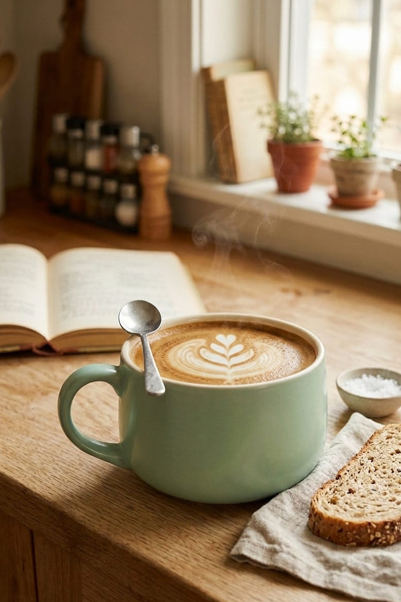 Pastel Green Ceramic Tea/ Coffee Cup 300ml