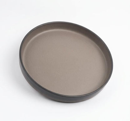 Aesthetic Matte Charcoal Black Dinner Plate (Size 10"x10")- Set of Two