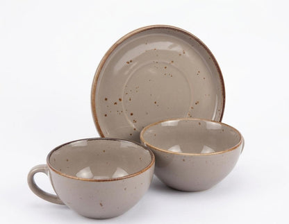 Minimalist Grey Ceramic Stoneware for Tea & Coffee (set of two)