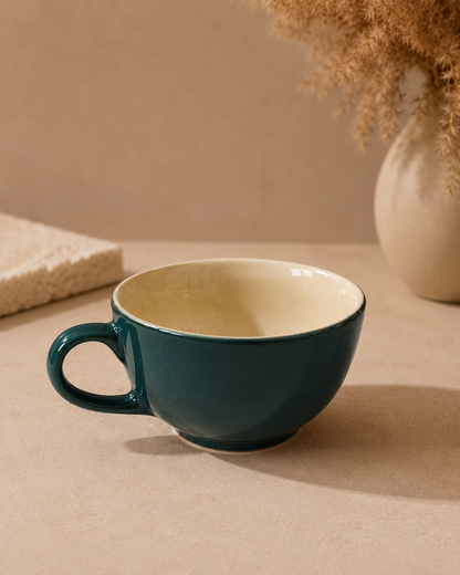 Teal Ceramic Tea Cups | 200 ml Stoneware Coffee & Tea Cup